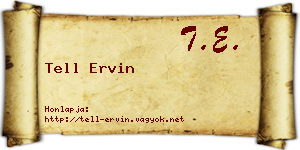 Tell Ervin névjegykártya